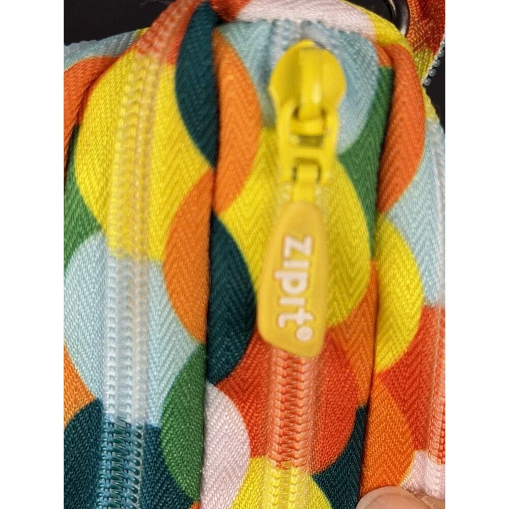 ZIP IT -VIBRANT COLORS 3 RING BINDER PENCIL CASE POUCH Multicolor Colorz Case